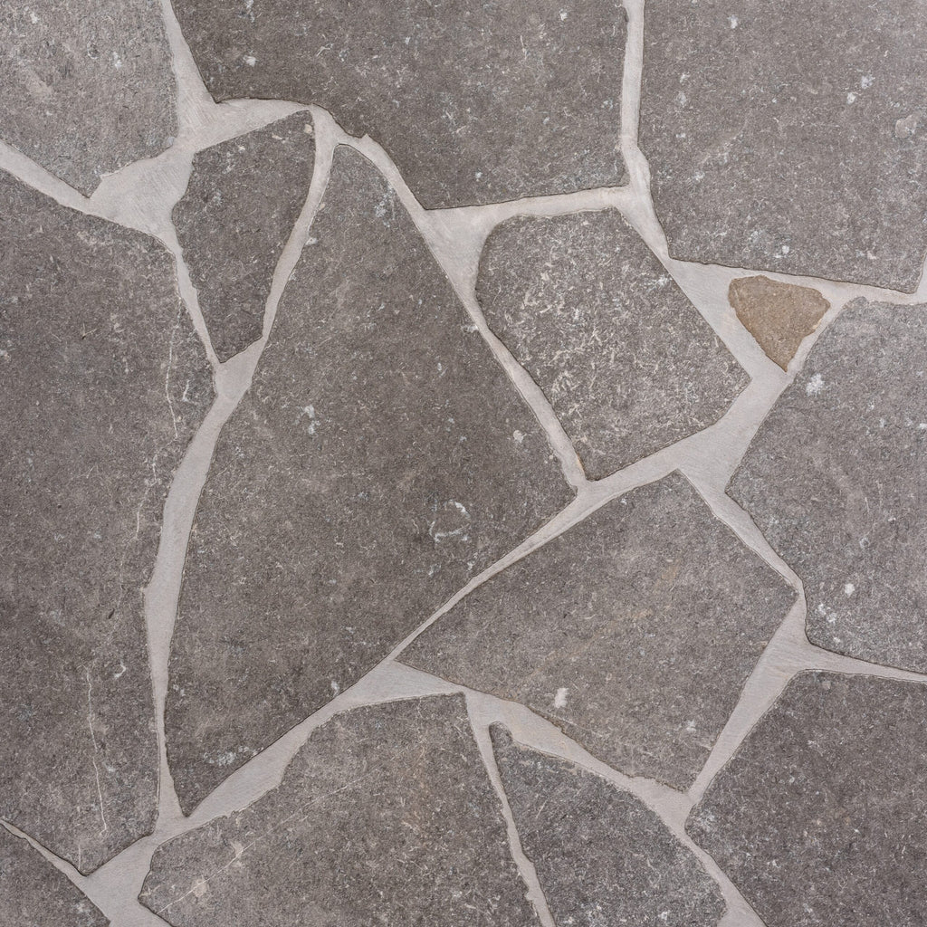 Burgundy Grey Tumbled Limestone Crazy Paving