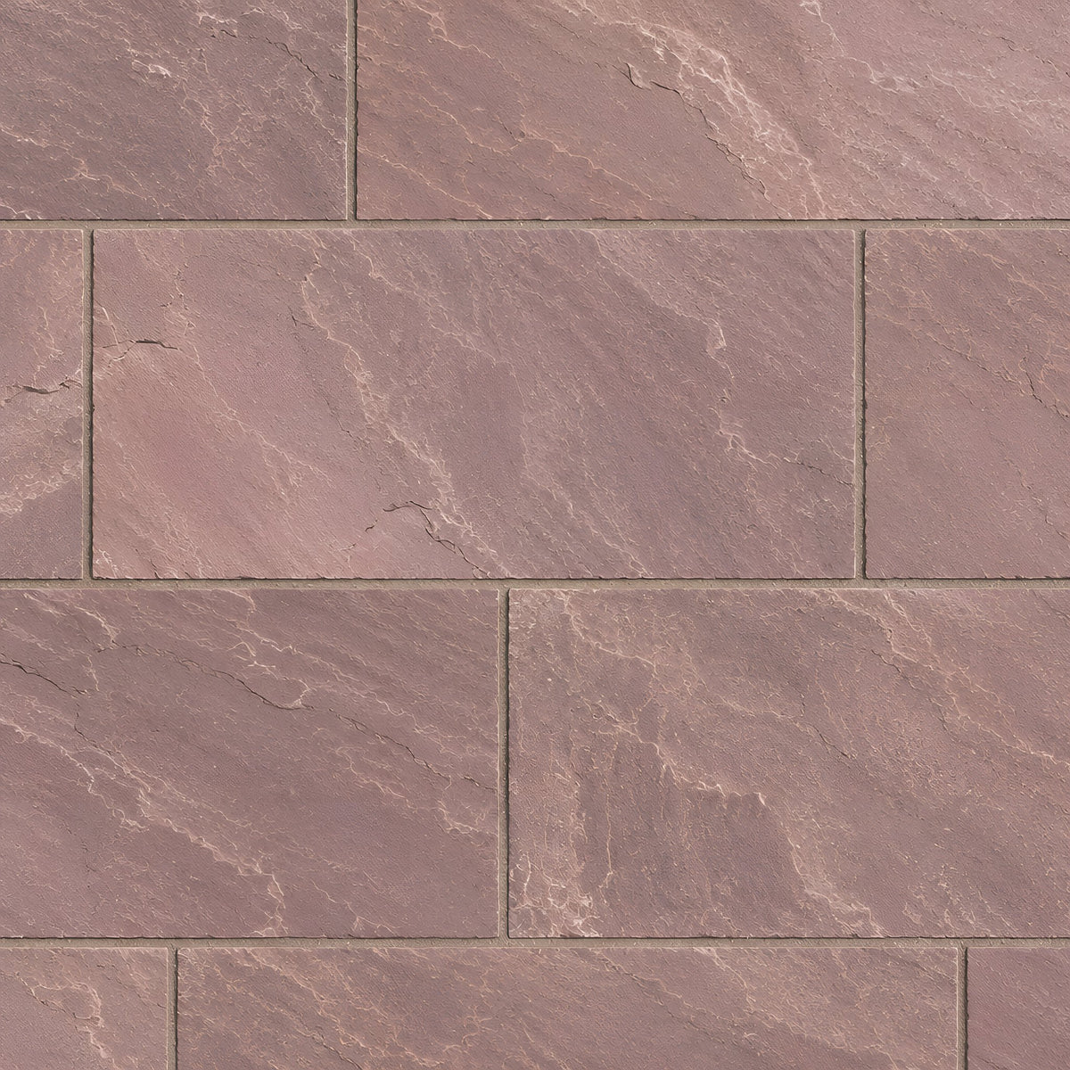 Brown Riven Outdoor Sandstone – Draufsicht auf Format, Verlegemuster und Fugen