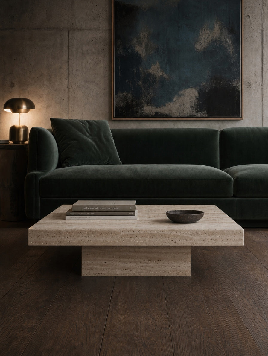 Cara Coffee Table — Travertin