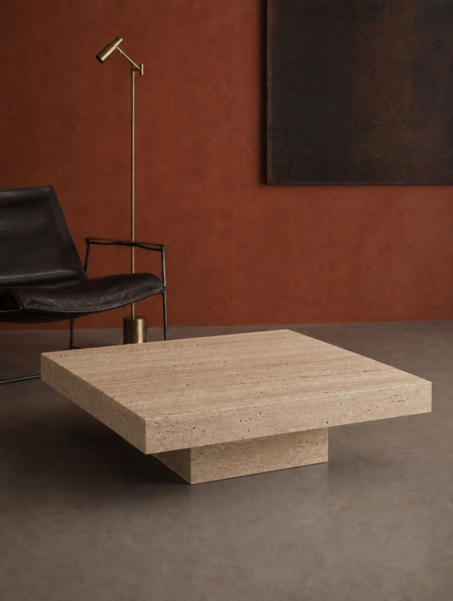 Cara Coffee Table — Travertin