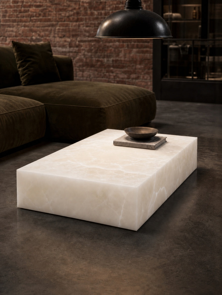 Cubo Coffee Table — White Onyx
