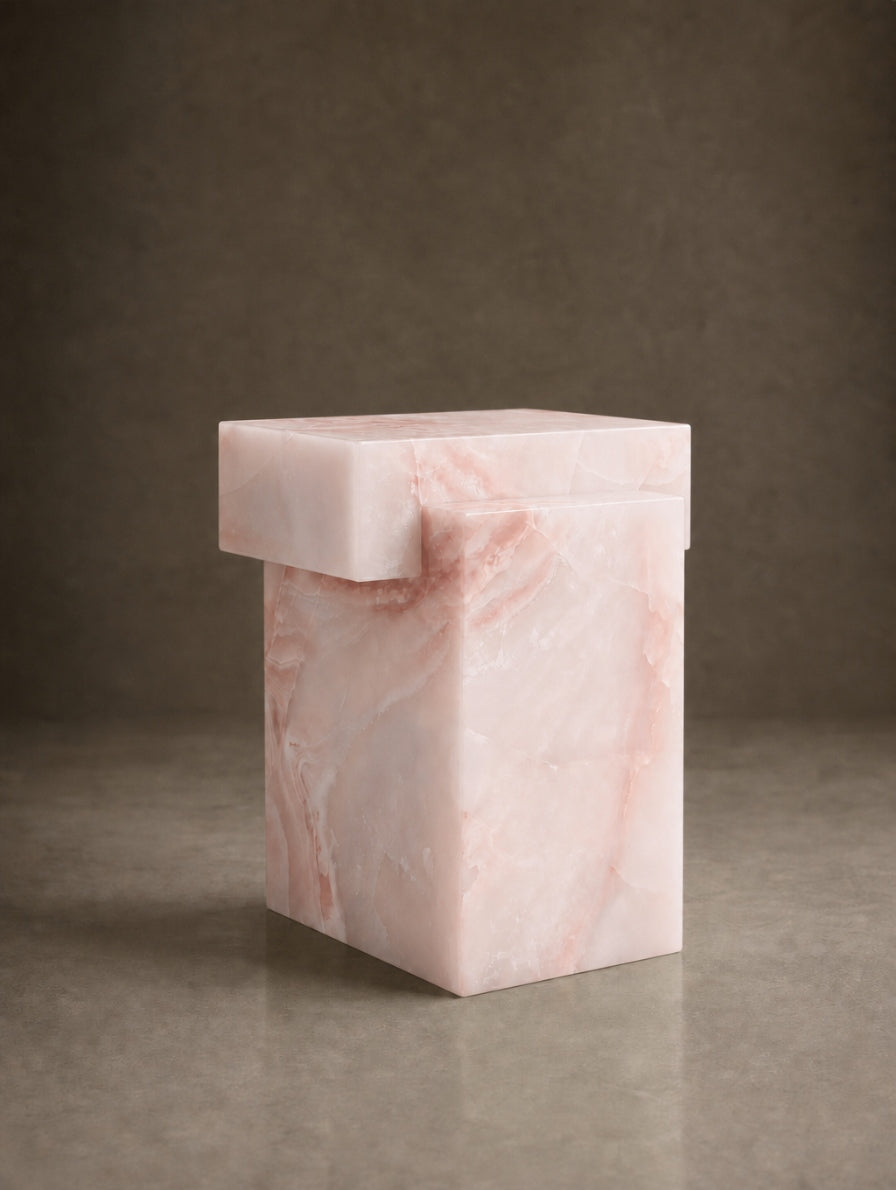 Gaia Side Table — Pink Onyx