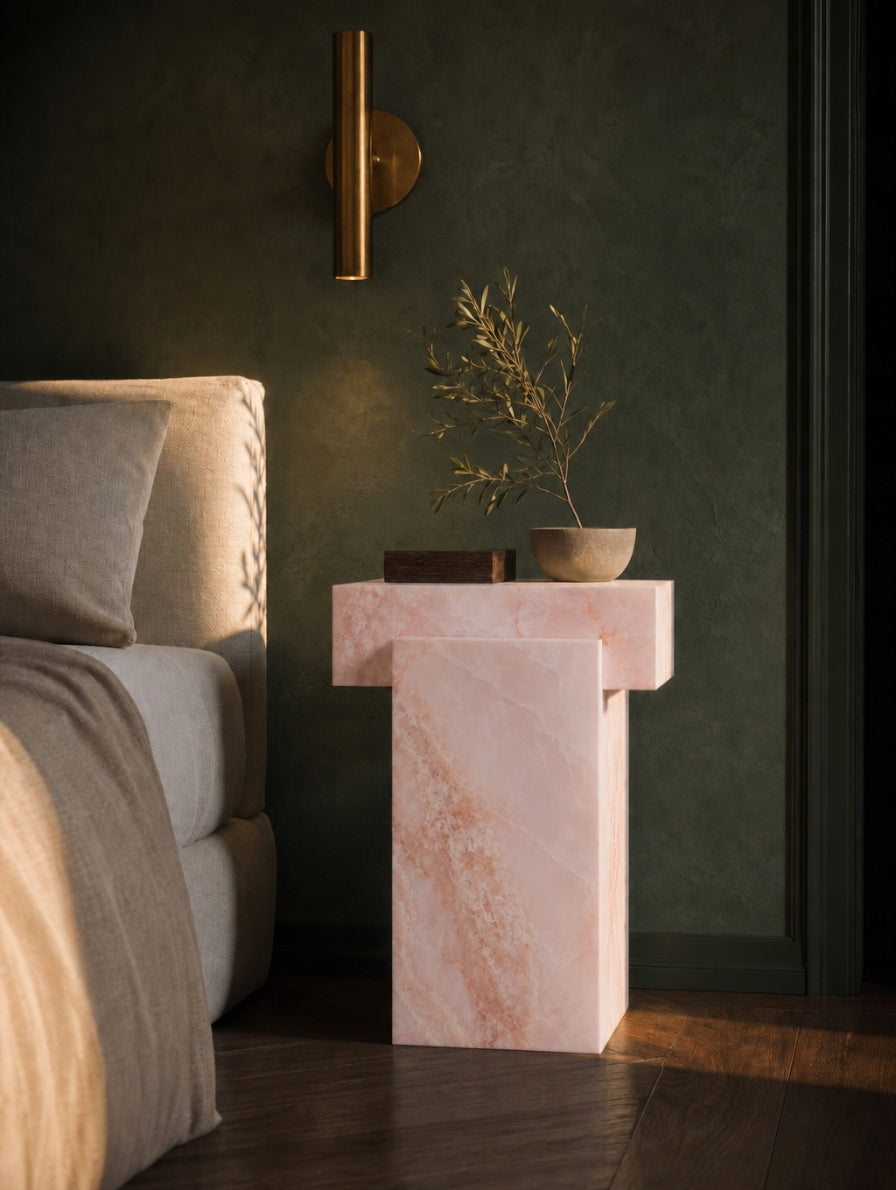 Gaia Side Table — Pink Onyx