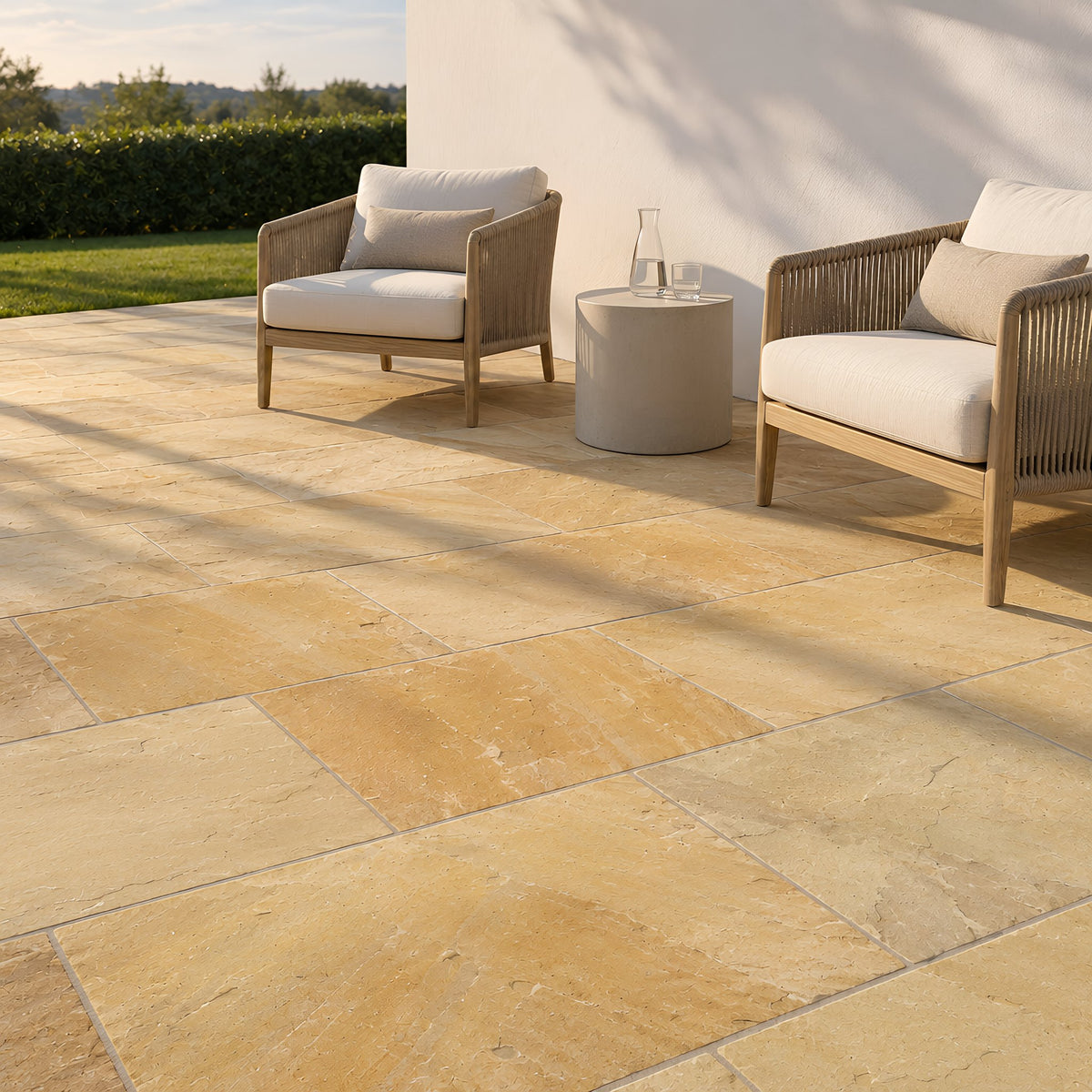 Gold Riven Outdoor Sandstone – Lounge-Bereich auf der Terrasse