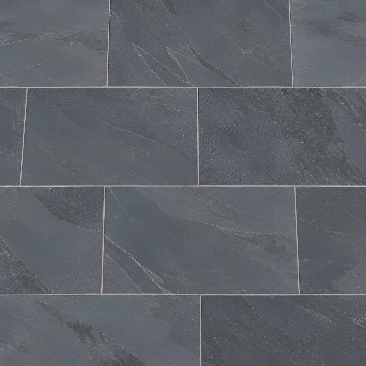 Nero Riven Outdoor Slate – Draufsicht auf Format, Verlegemuster und Fugen