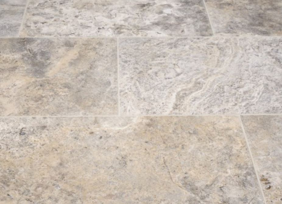 Silver Filled Brushed Travertin